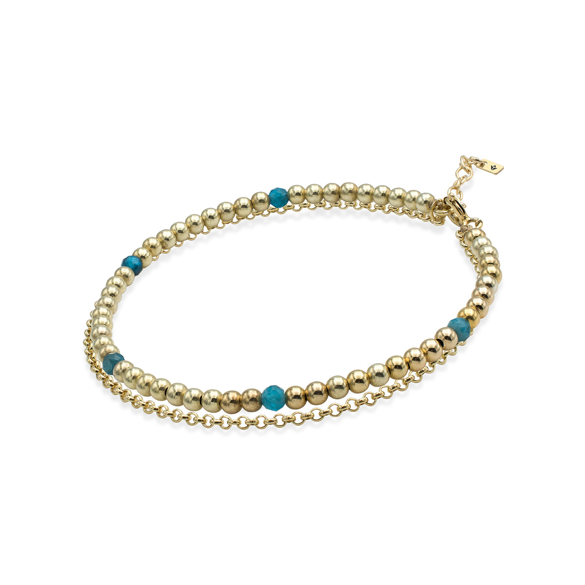 Bratara dubla argint Oriental Night - placata aur galben 18K