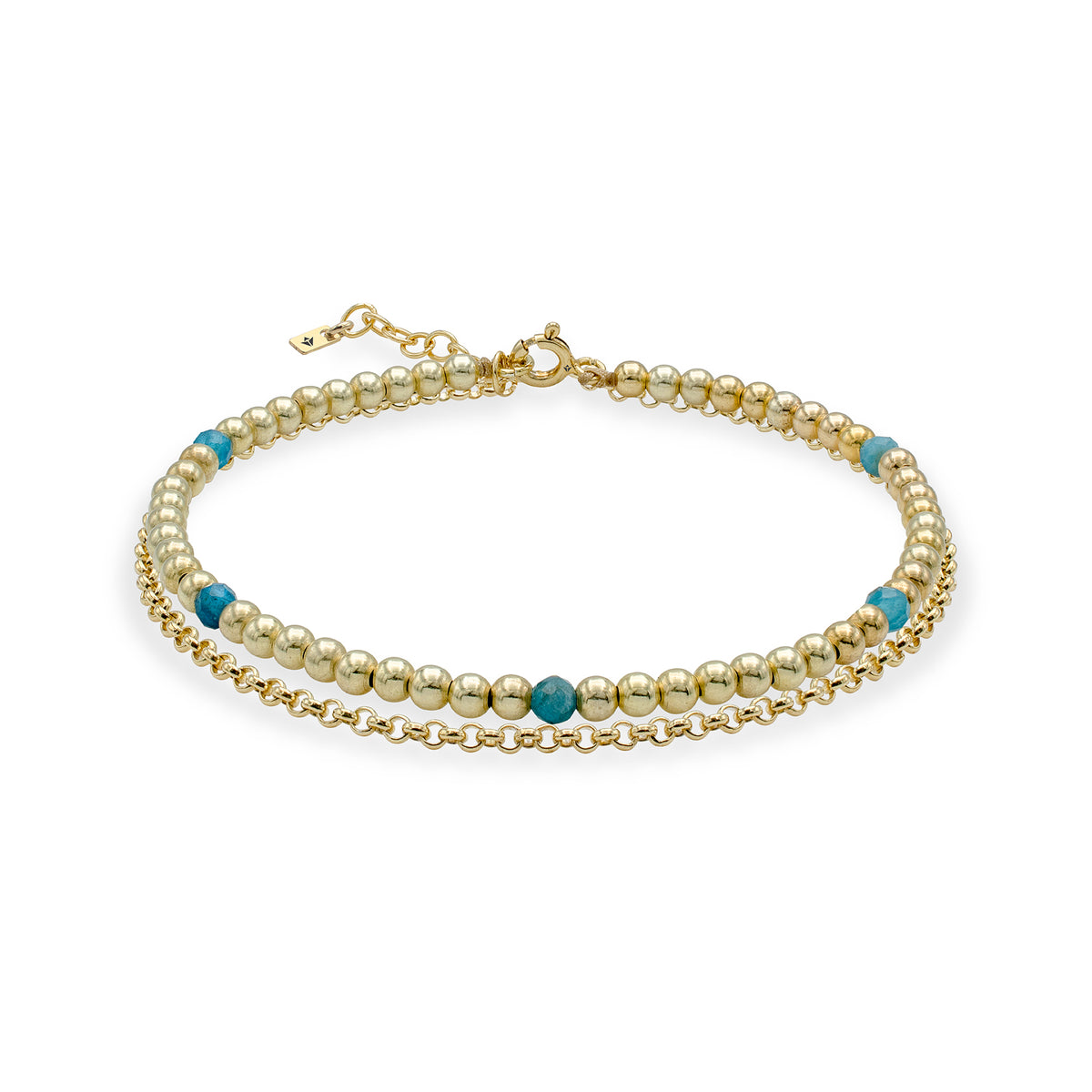 Bratara dubla argint Oriental Night - placata aur galben 18K