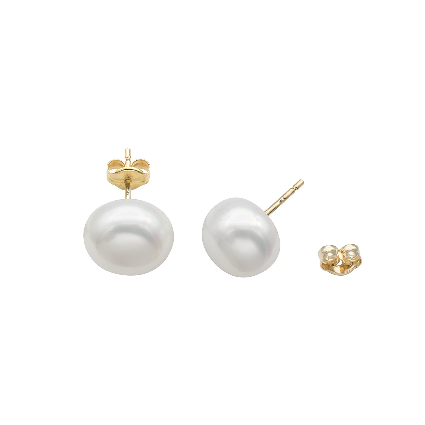 Cercei aur cu perle Pearly Dots