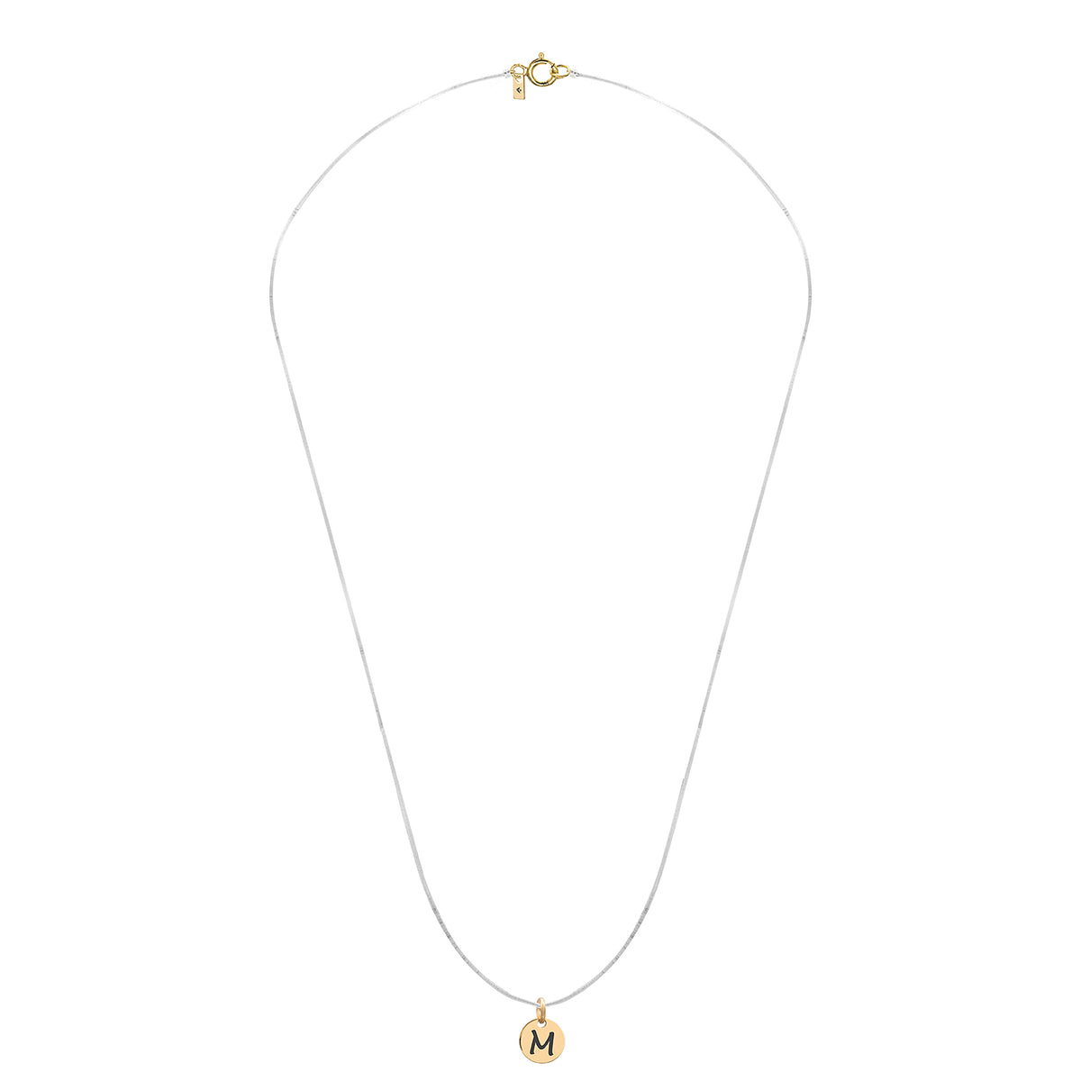 Lantisor cu fir transparent si banut aur cu initiala Spell It Out