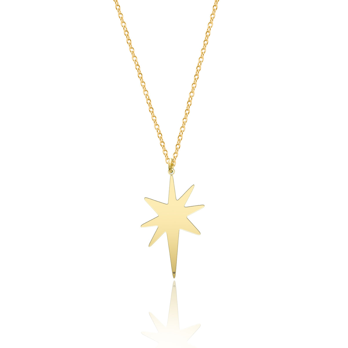 Lantisor argint cu stea North Star - placat aur galben 18K