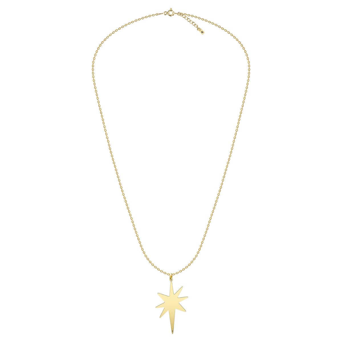 Lantisor argint cu stea North Star - placat aur galben 18K