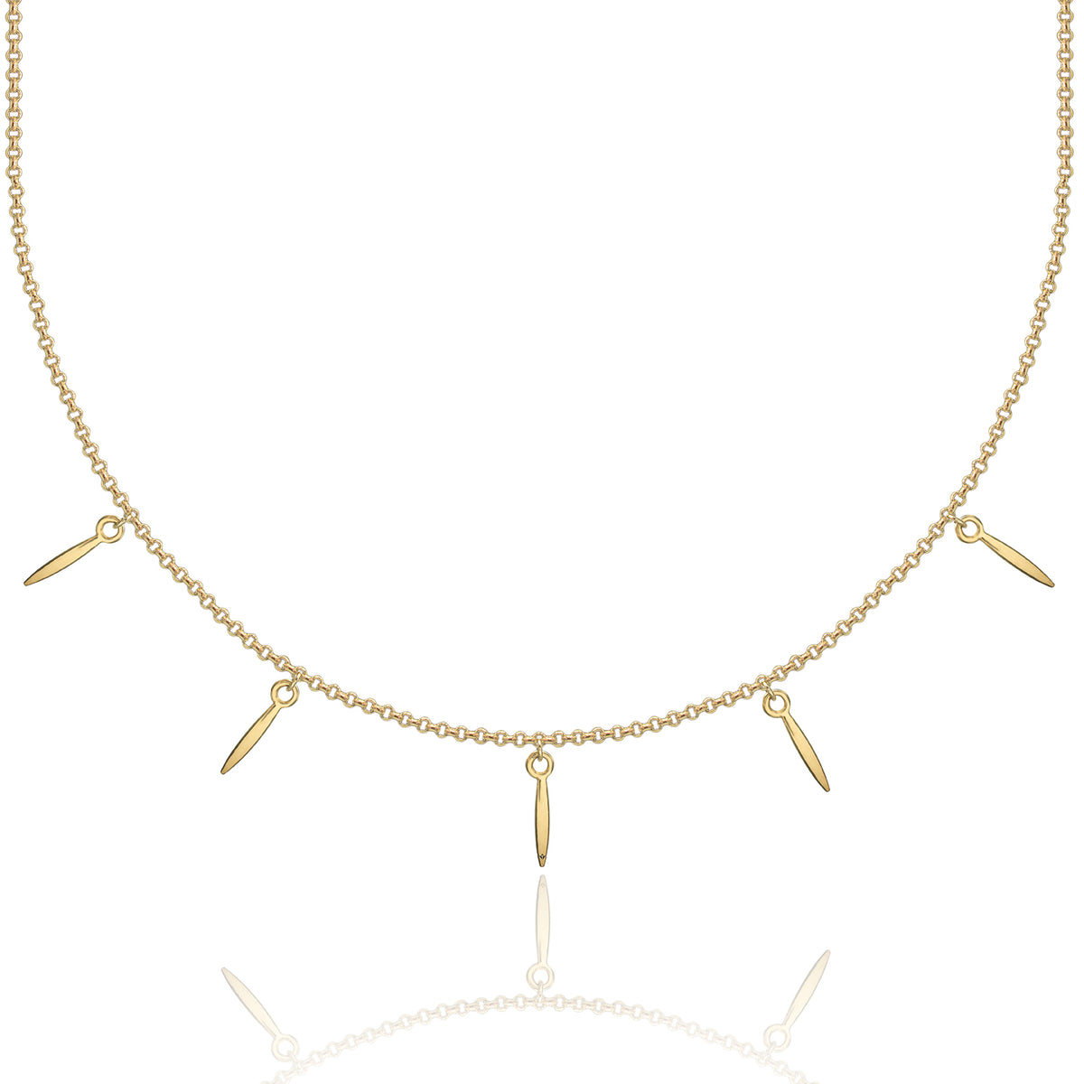 Lantisor argint Arrows - placat aur galben 18K