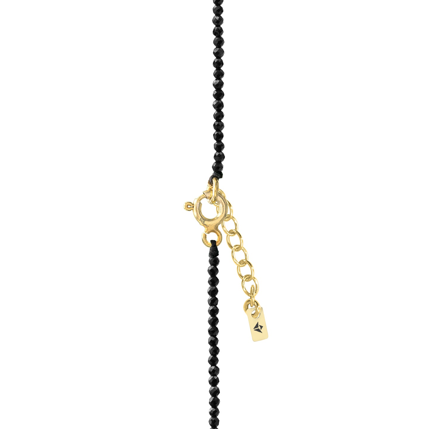 Colier cu pietre negre Blacky Black si cristal - placat aur galben 18K
