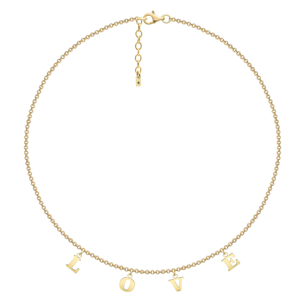 Lantisor argint love All You Need Is... - placat aur galben 18K