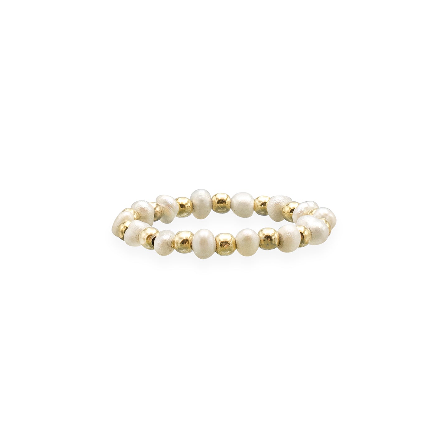 Inel perle cu bilute argint Balance - placat aur galben 18K