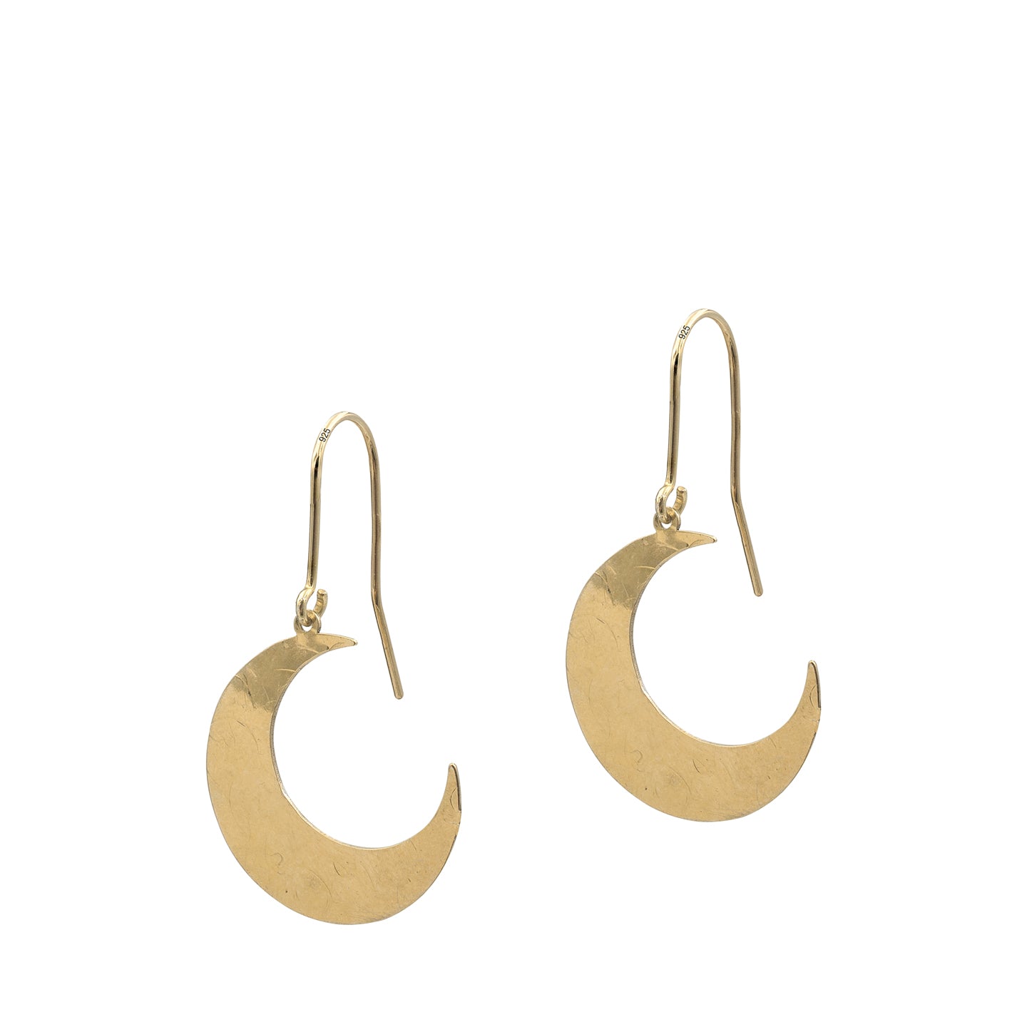 Cercei argint cu luna On Moon - placati aur galben 18K