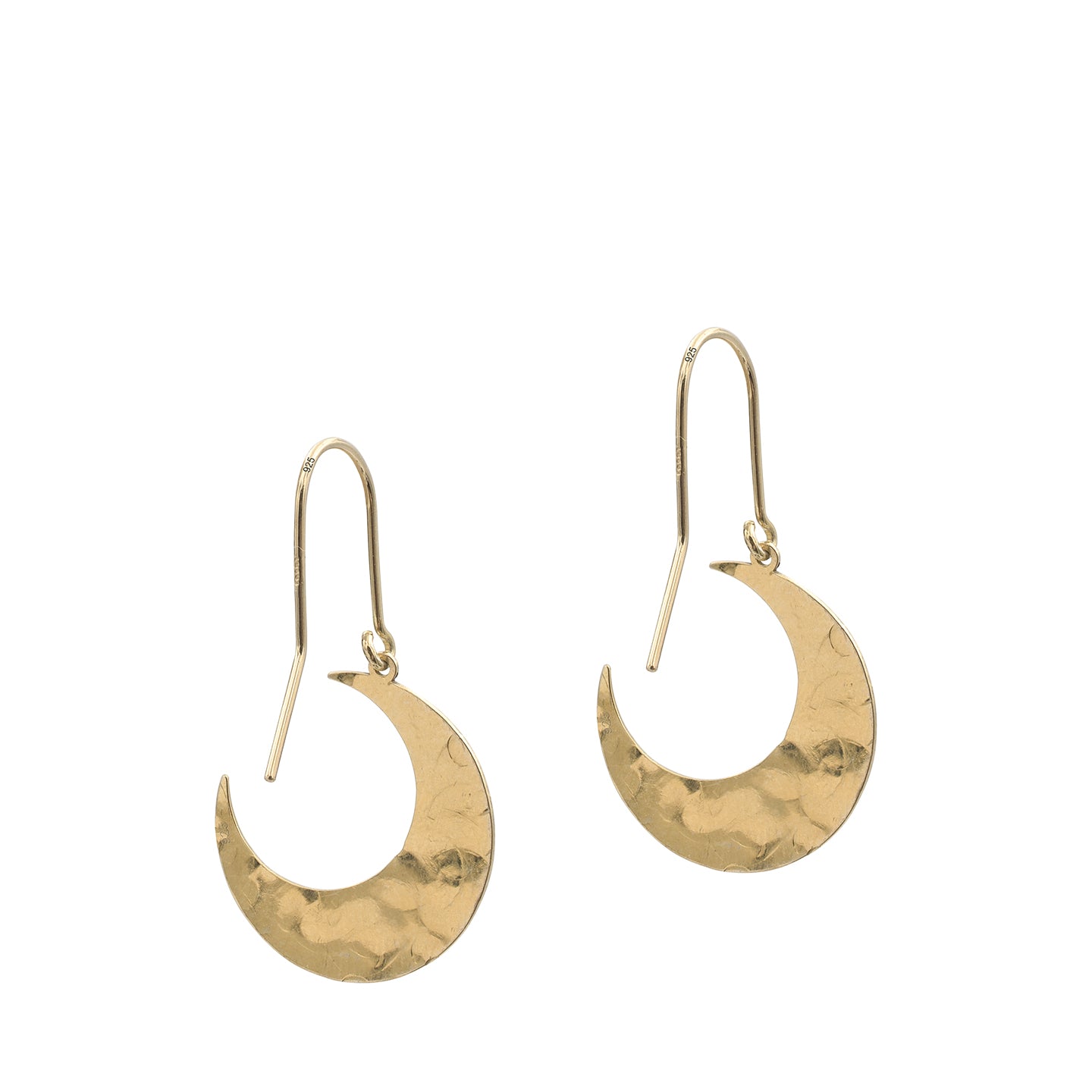 Cercei argint cu luna On Moon - placati aur galben 18K