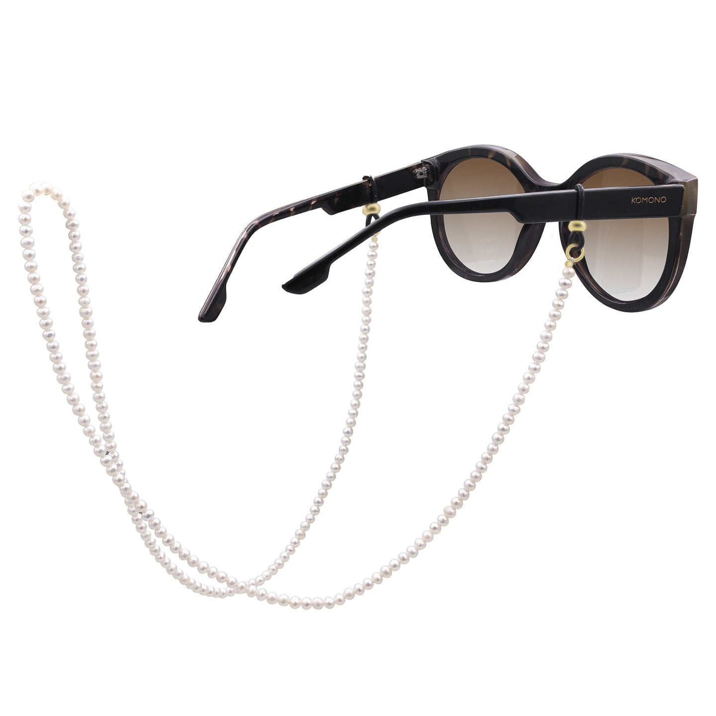 Lant ochelari cu perle si argint Pure Glam - placat aur galben 18K