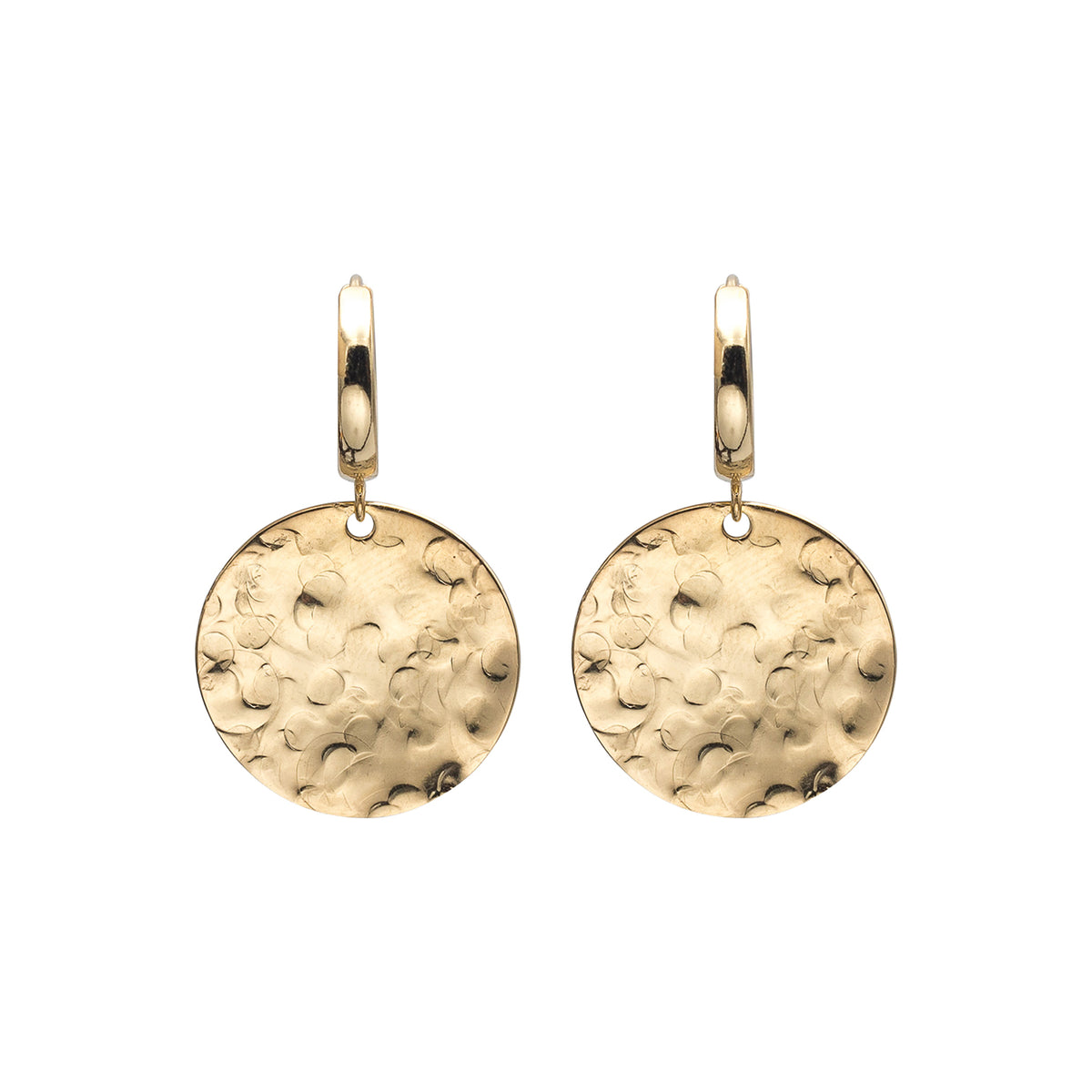Cercei rotunzi argint Antique Unique - placati aur galben 18K