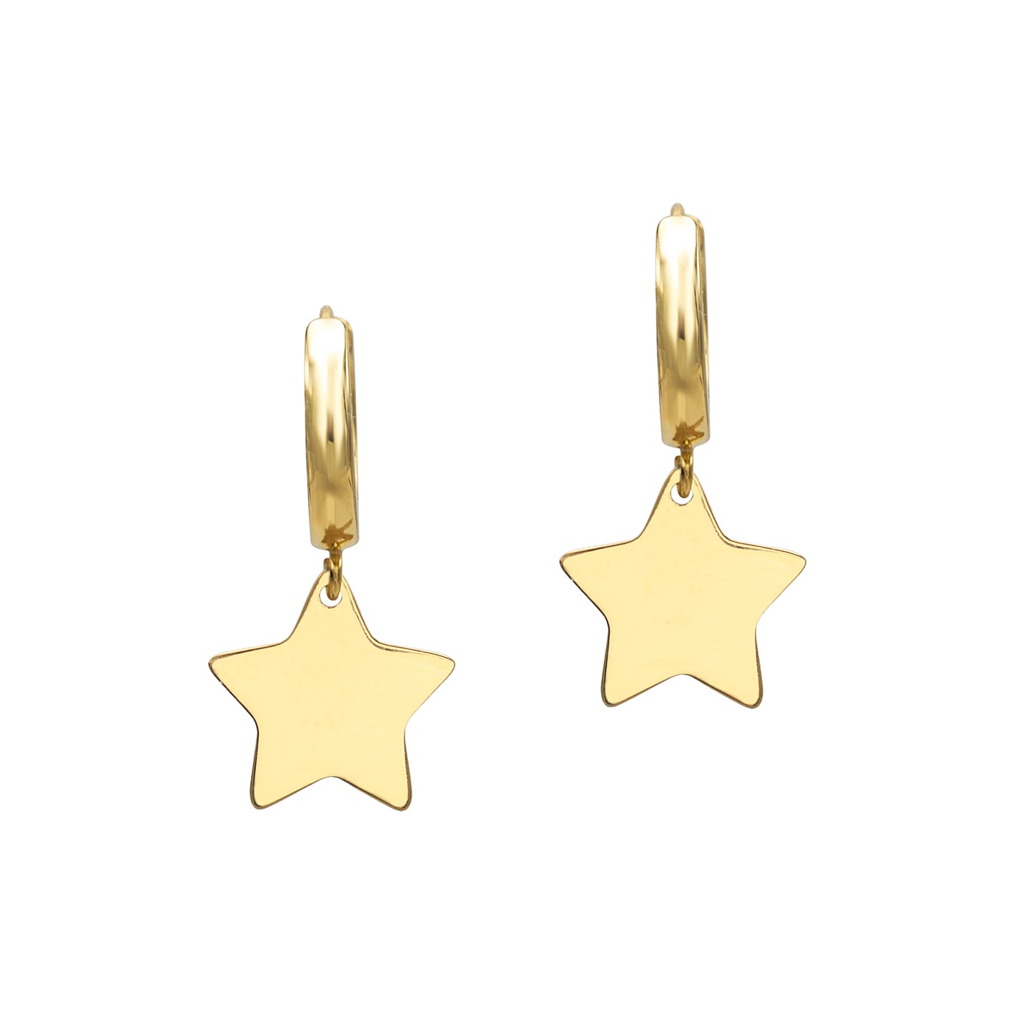 Cercei argint cu stea Rio Star - placati aur galben 18K