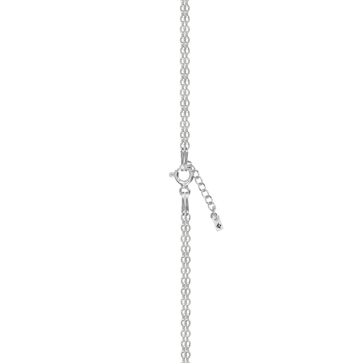 Lantisor dublu argint Crystal Heart