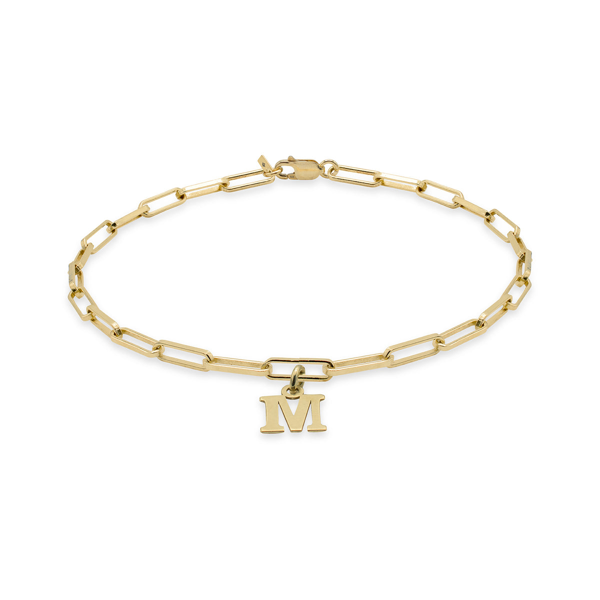 Bratara argint lant Hardwear cu initiala My Person - placata aur galben 18K