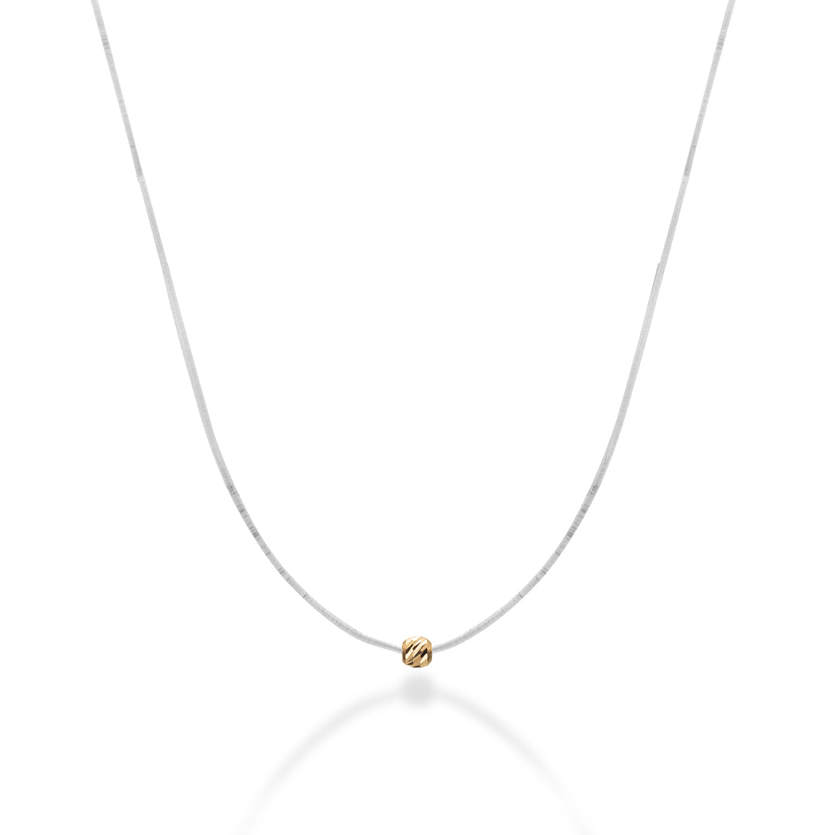 Lantisor cu fir transparent biluta aur One of a Kind