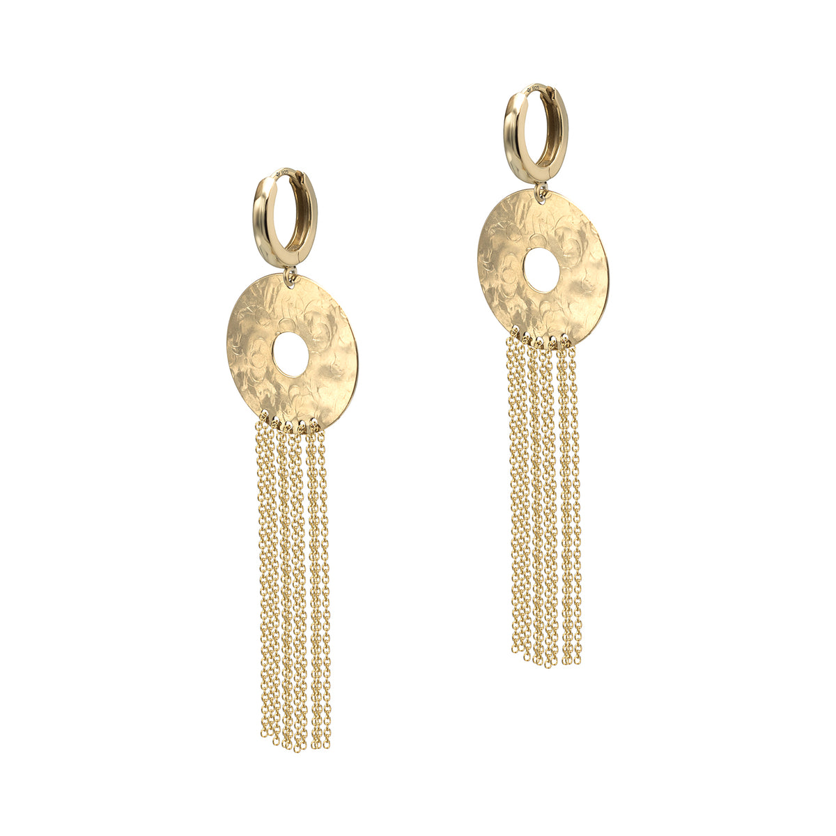 Cercei lungi argint Shivers - placati aur galben 18K