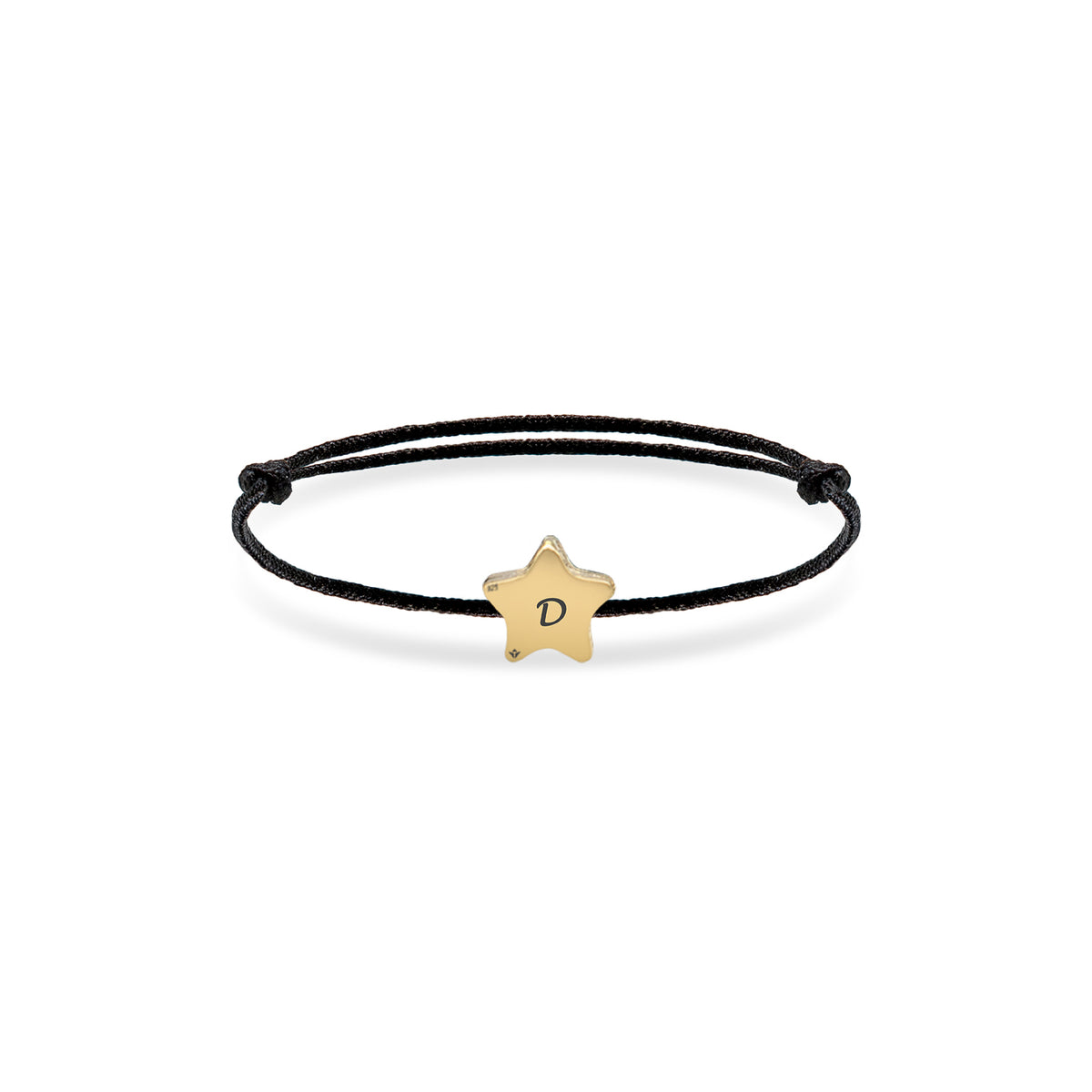 Inel snur reglabil argint stea Twinkle Star - placat aur galben 18K