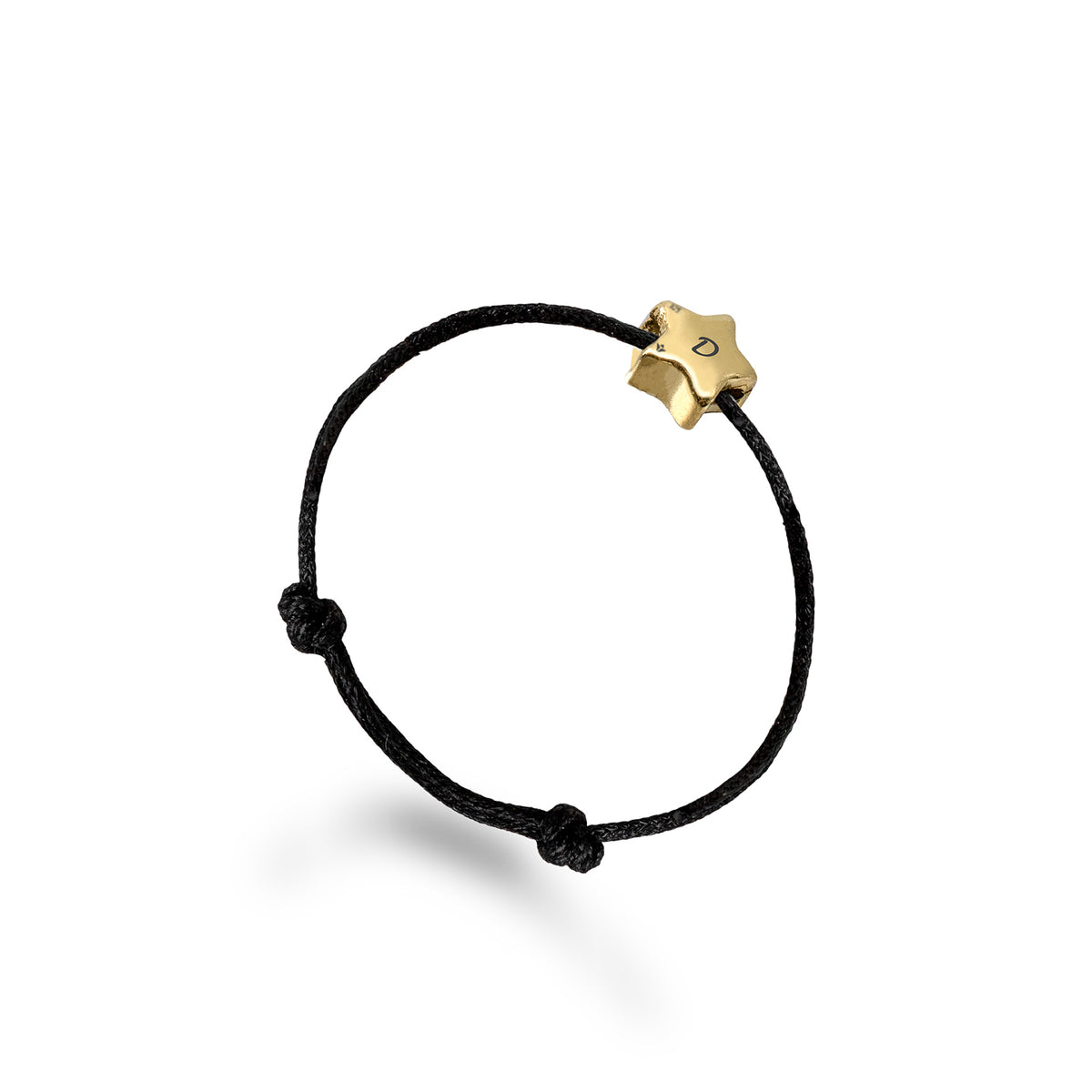 Inel snur reglabil argint stea Twinkle Star - placat aur galben 18K