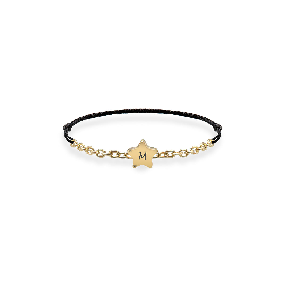 Inel snur reglabil argint stea Littl'Star - placat aur galben 18K