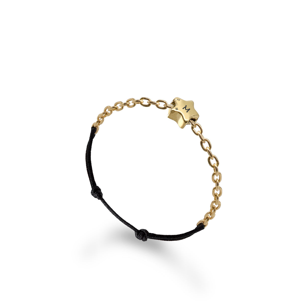 Inel snur reglabil argint stea Littl'Star - placat aur galben 18K