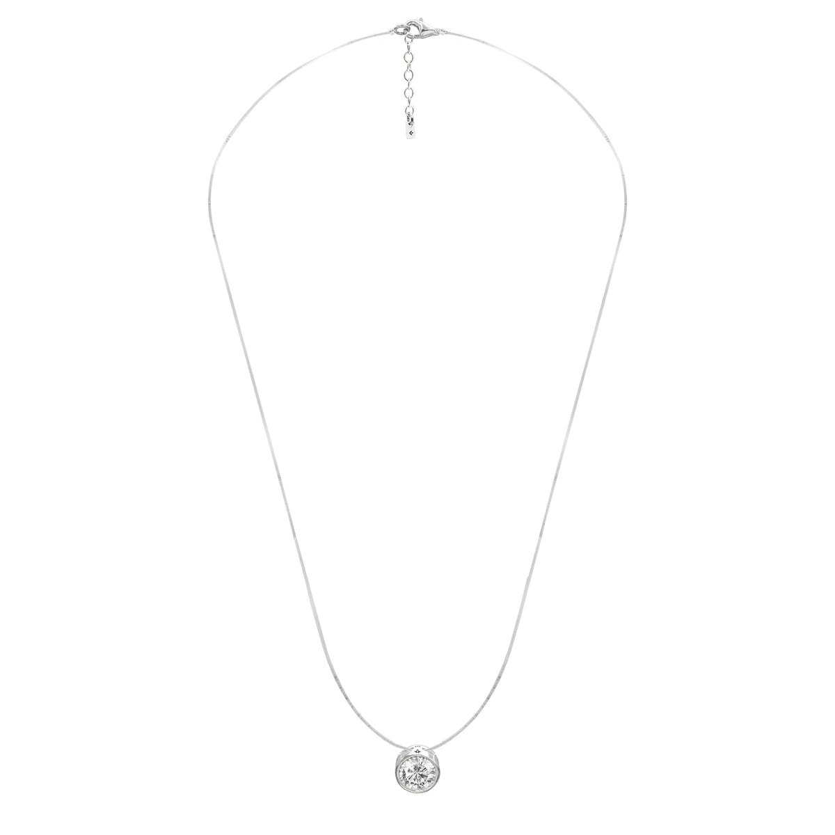 Lantisor cu fir transparent si pandantiv argint Clear Mind