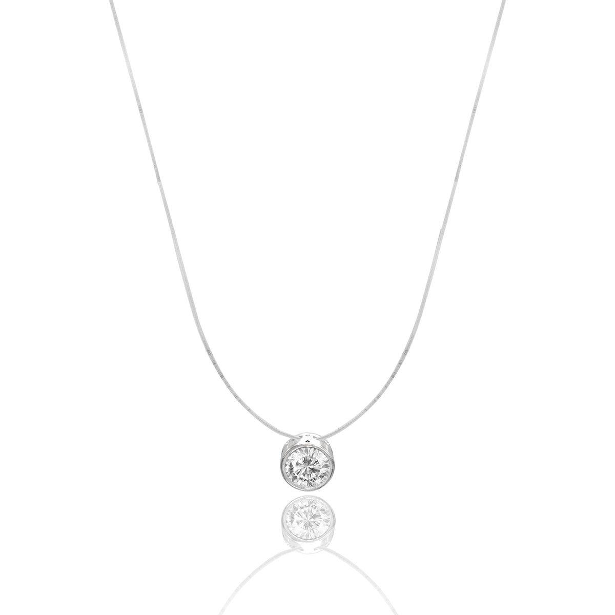 Lantisor cu fir transparent si pandantiv argint Clear Mind