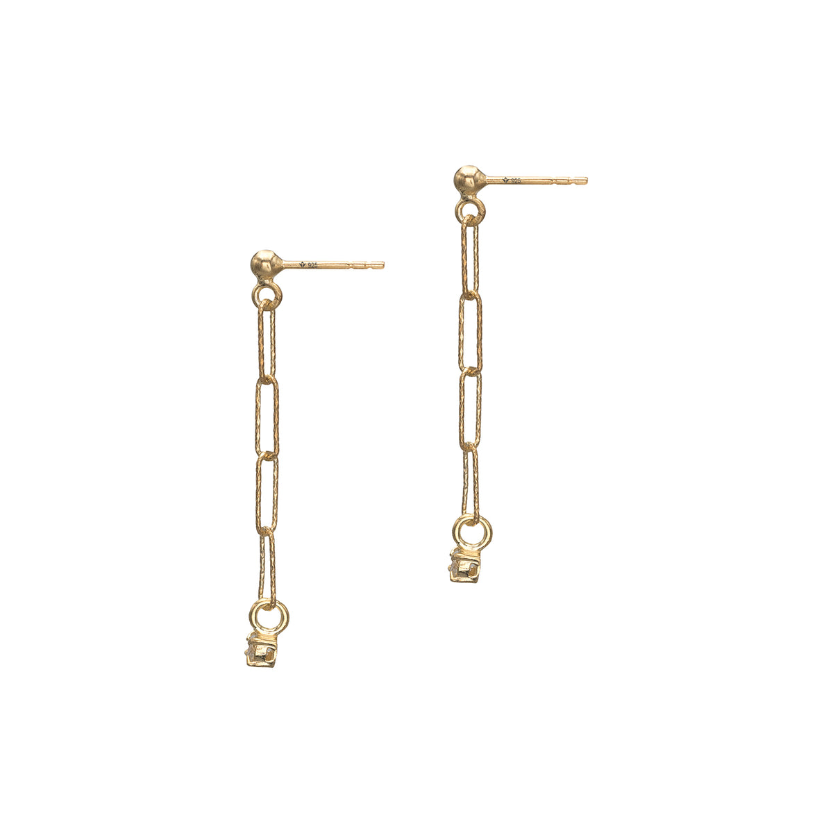 Cercei argint cu cristal Bright Spark - placati aur galben 18K