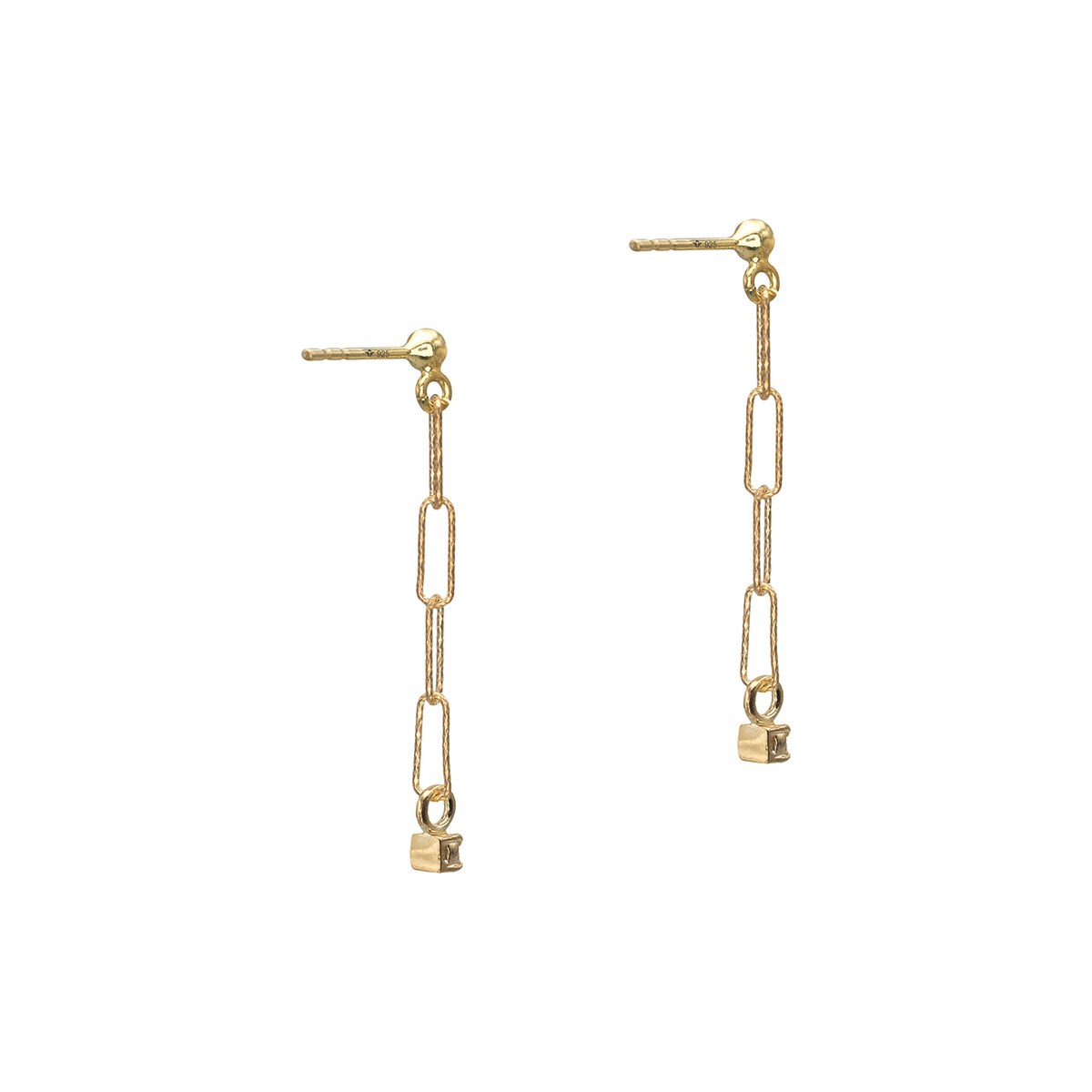Cercei argint cu cristal Bright Spark - placati aur galben 18K