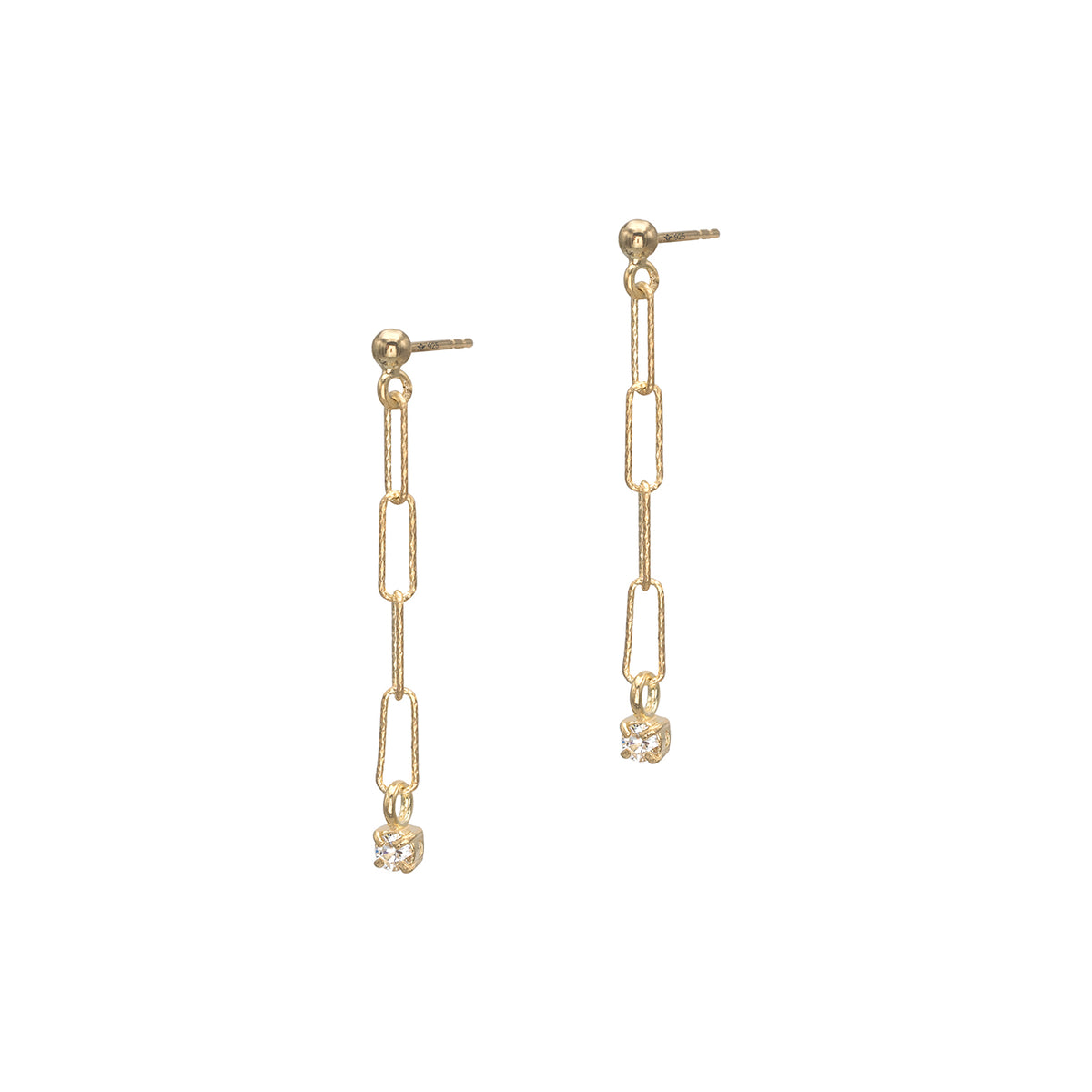 Cercei argint cu cristal Bright Spark - placati aur galben 18K