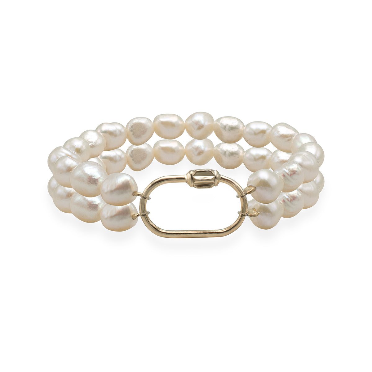 Bratara perle dubla argint Perfect Glam - placata aur galben 18K