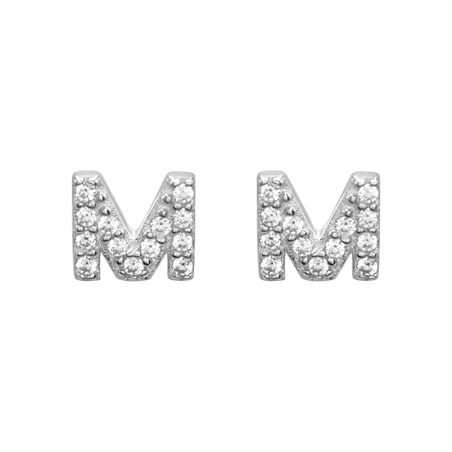 Cercei argint initiala cu pietre Special M