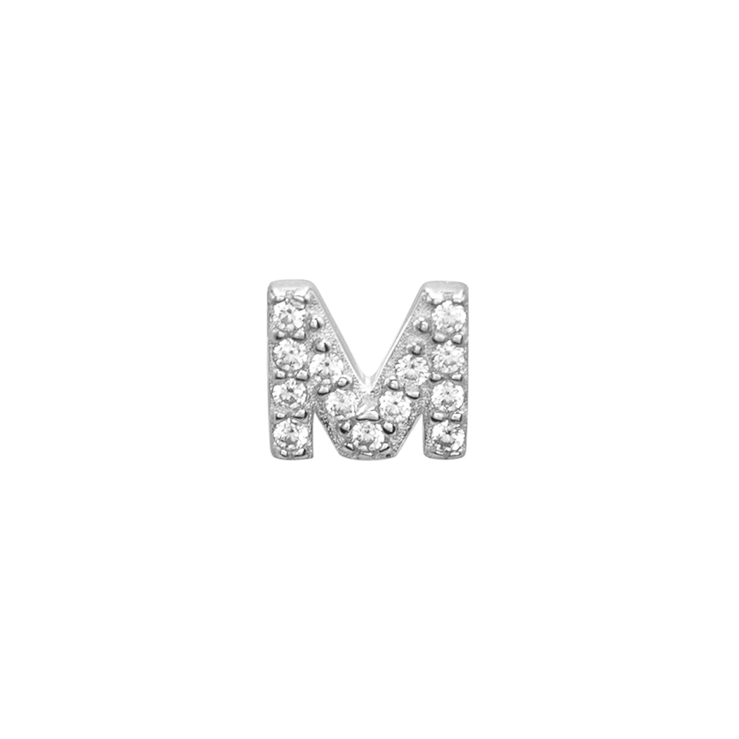Cercel argint initiala cu pietre Special M