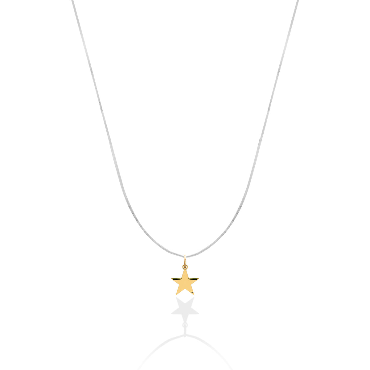 Lantisor cu fir transparent si pandantiv aur GoldStar