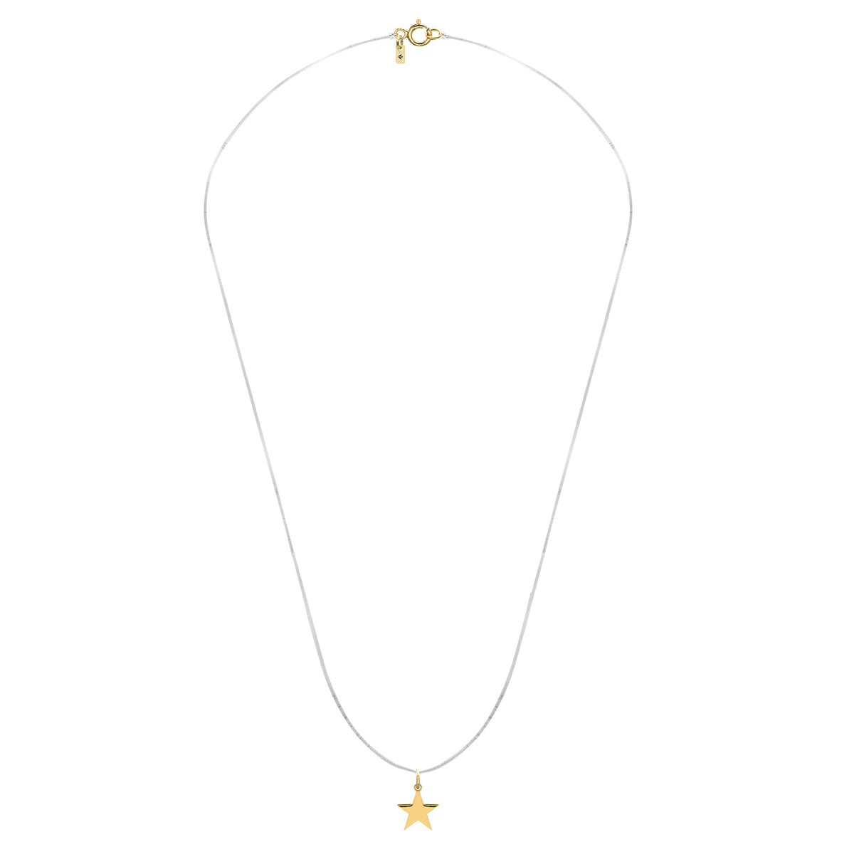 Lantisor cu fir transparent si pandantiv aur GoldStar