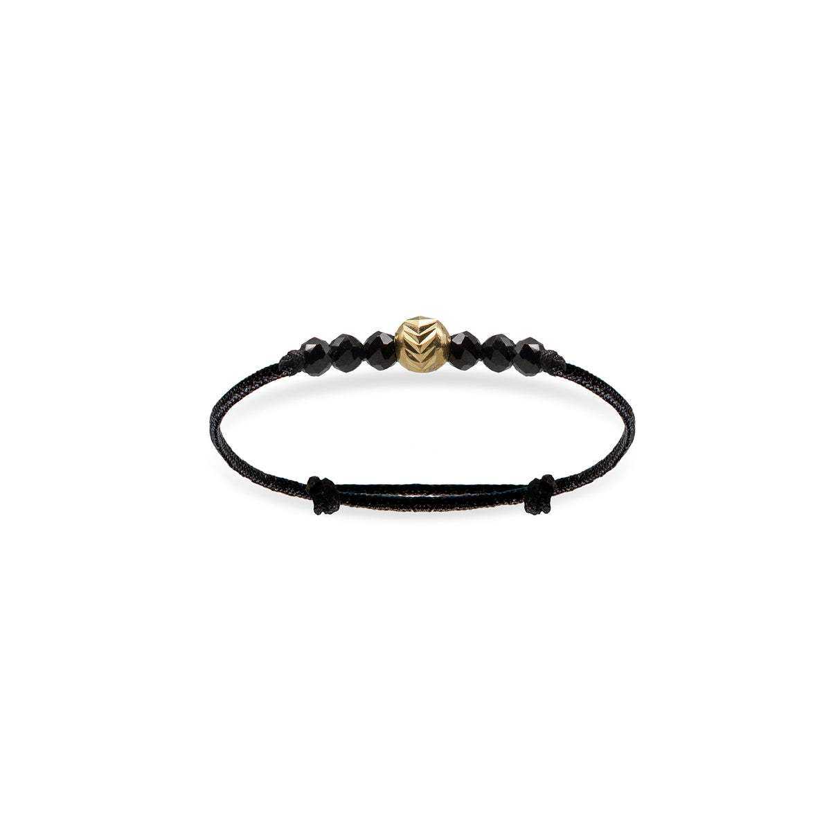 Inel snur reglabil argint BlackySilver - placat aur galben 18K