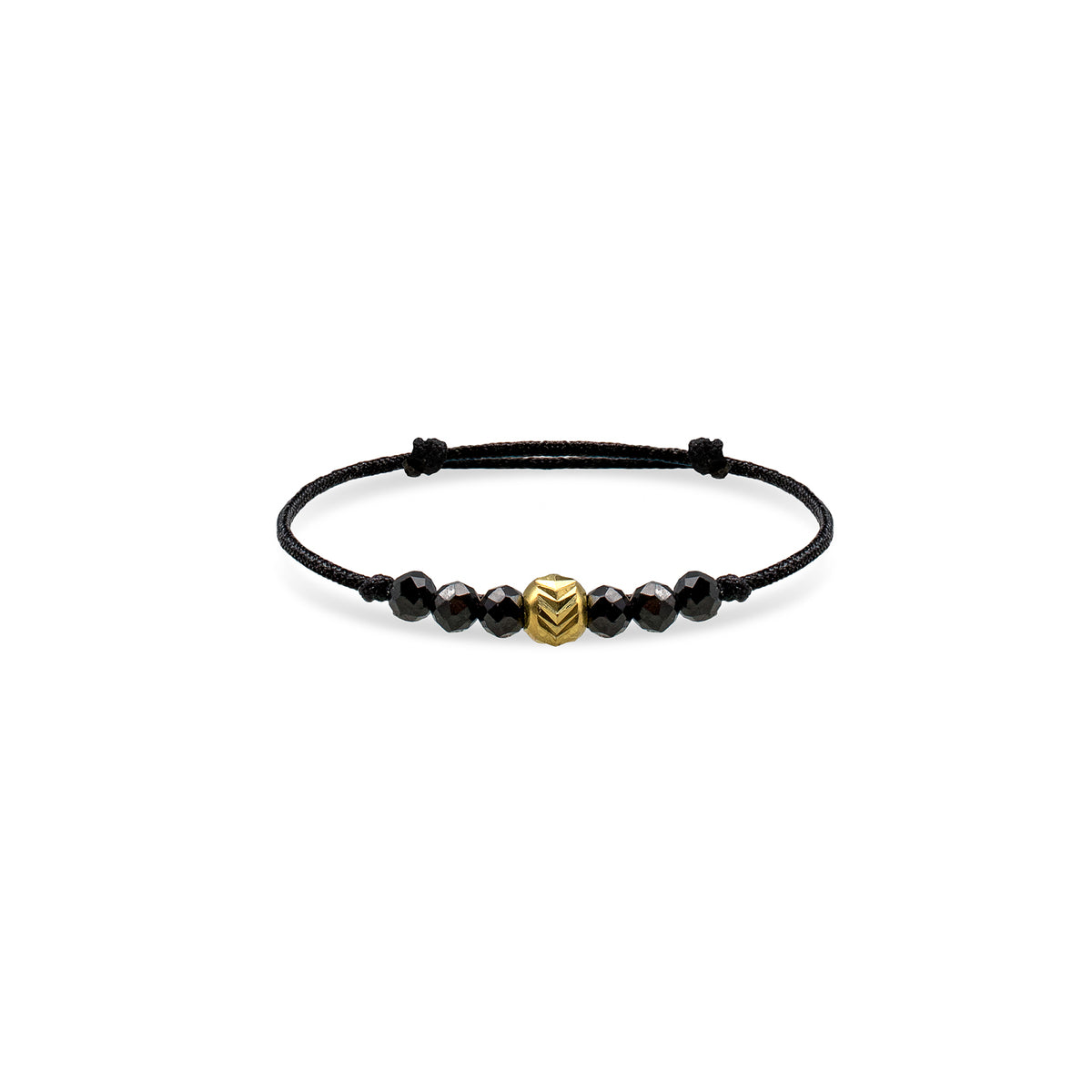 Inel snur reglabil argint BlackySilver - placat aur galben 18K