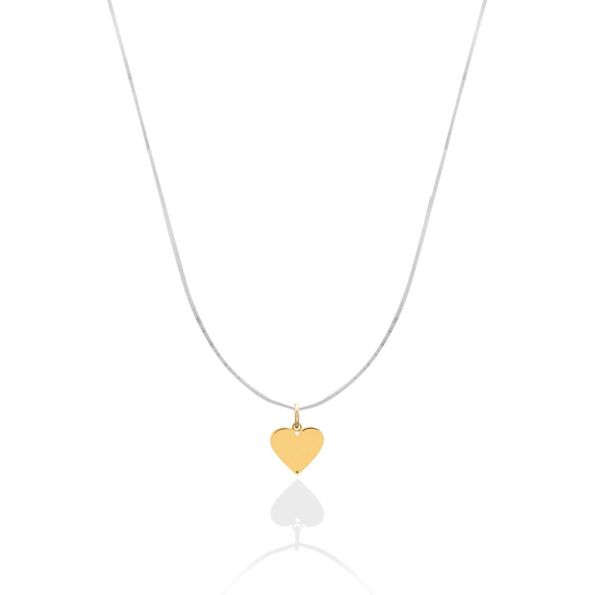 Lantisor cu fir transparent si pandantiv aur GoldHeart