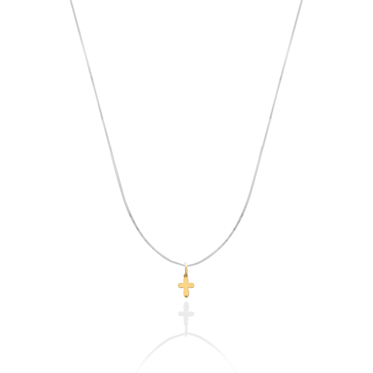 Lantisor cu fir transparent si pandantiv aur GoldCross