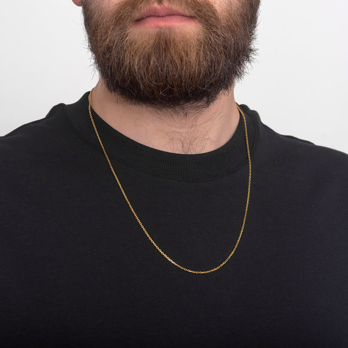 Lant argint barbati Lucas - placat aur galben 18K