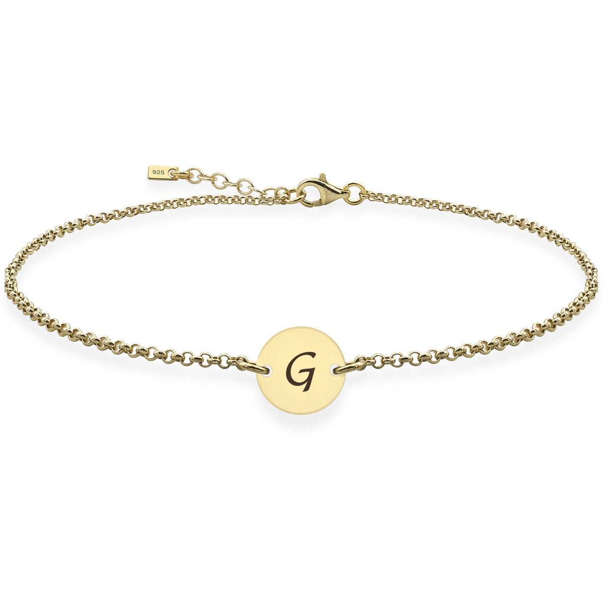 Bratara de picior argint cu banut Flip a Coin - placata aur galben 18K