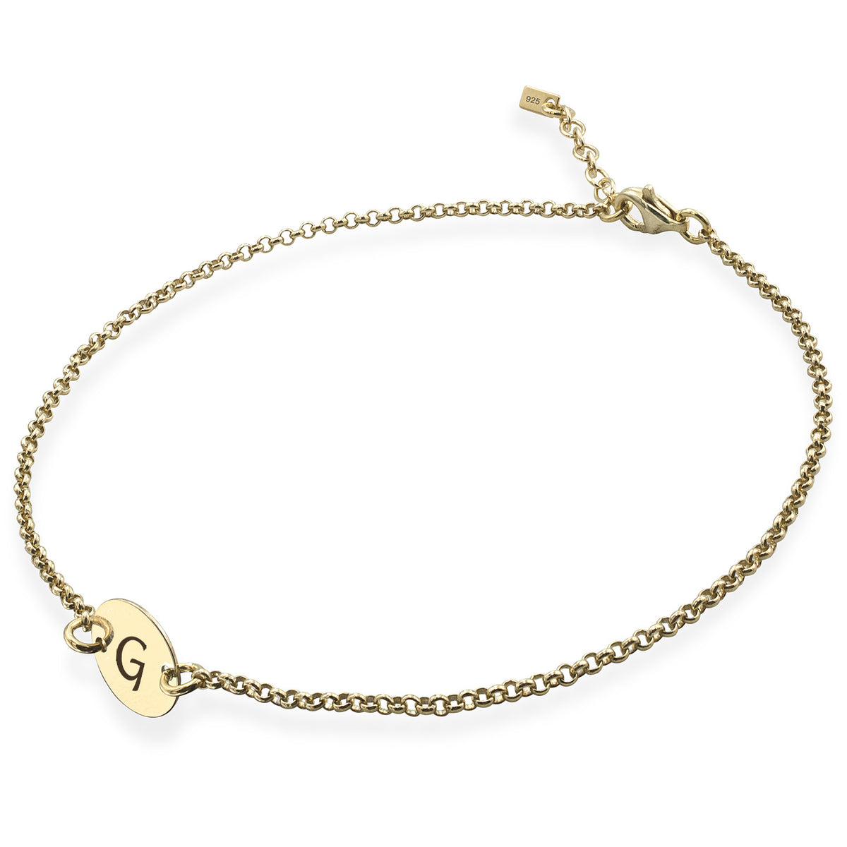 Bratara de picior argint cu banut Flip a Coin - placata aur galben 18K