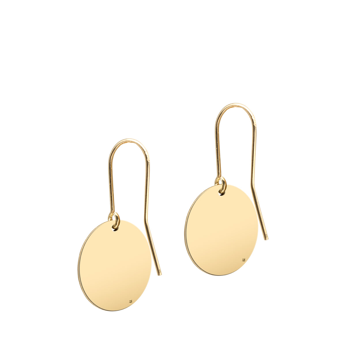 Cercei argint banuti Full Moon - placati aur galben 18K