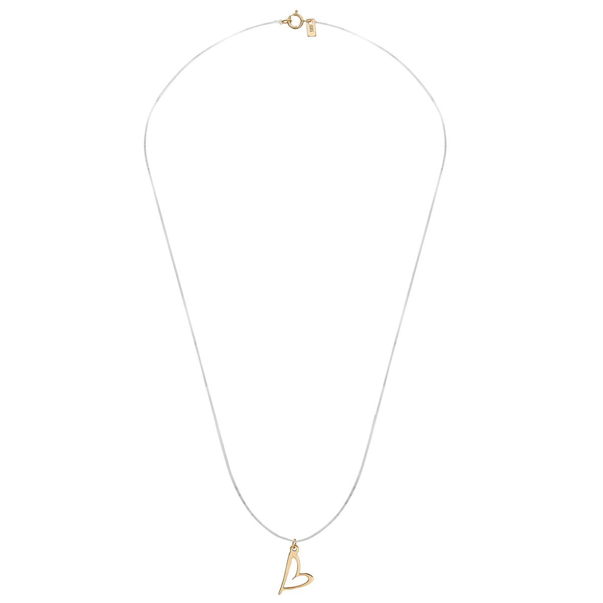 Lantisor cu fir transparent si pandantiv aur Follow Your Heart