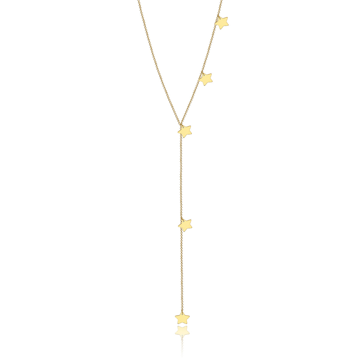 Lantisor argint cu stele Starstruck - placat aur galben 18K