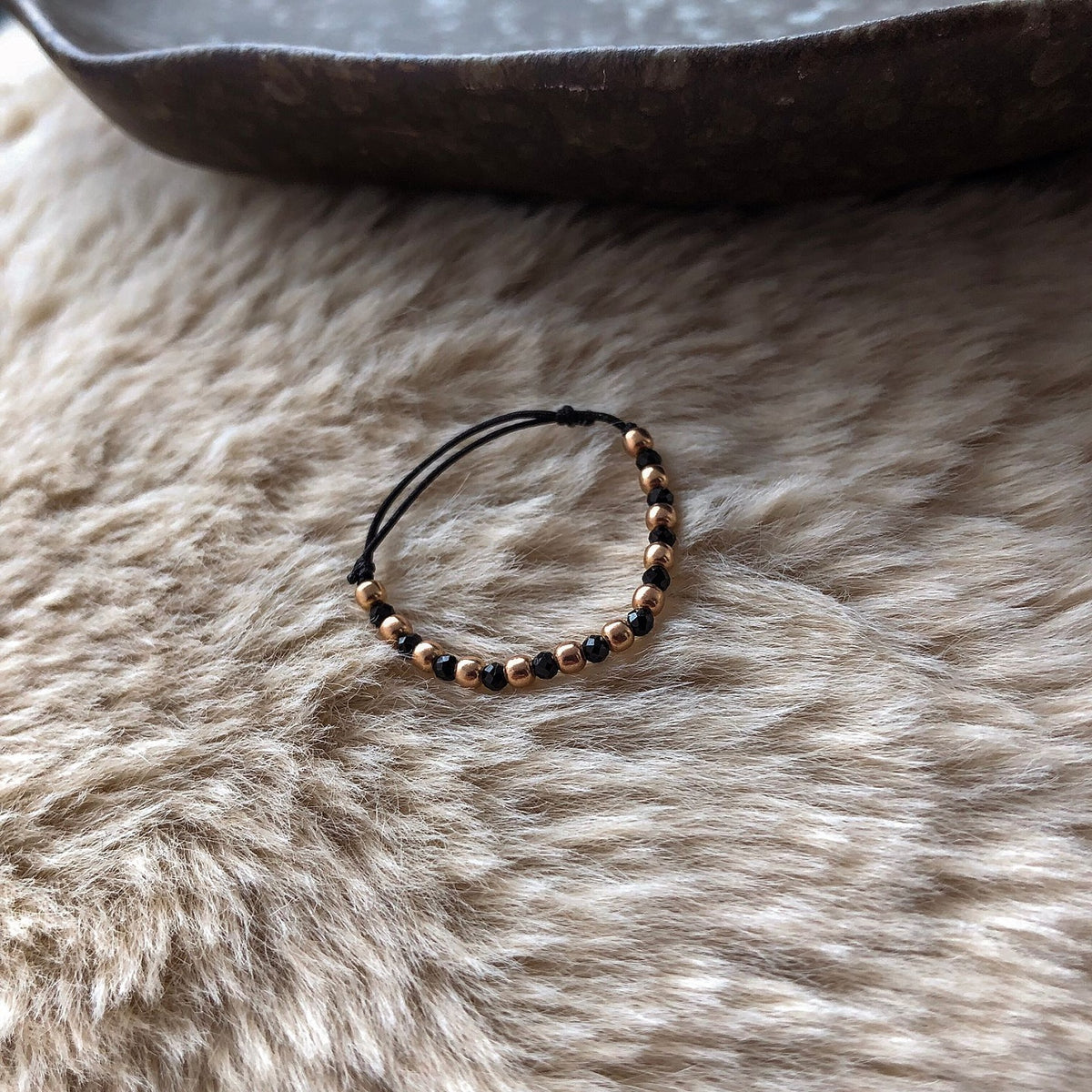 Inel snur reglabil argint Rainshadow - placat aur galben 18K
