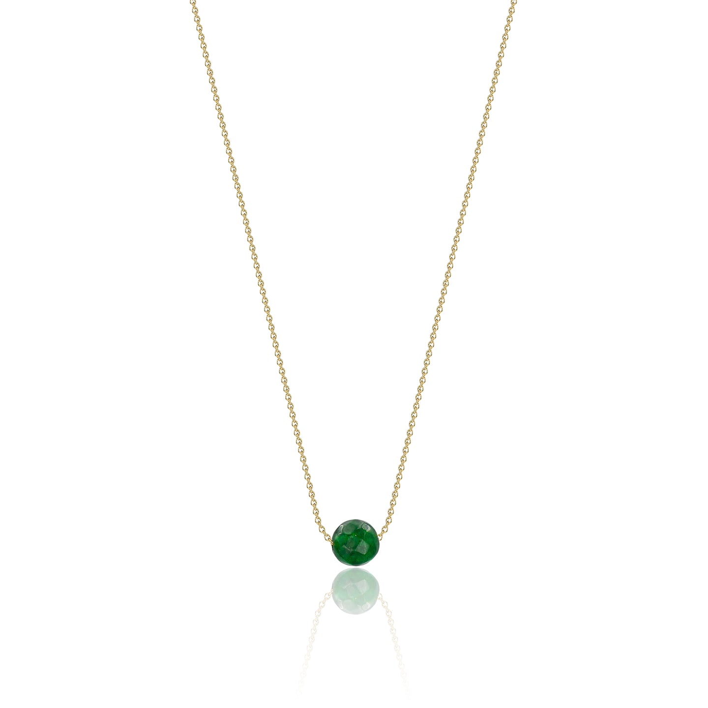Lantisor aur si pandantiv Emerald Green Jade Stone