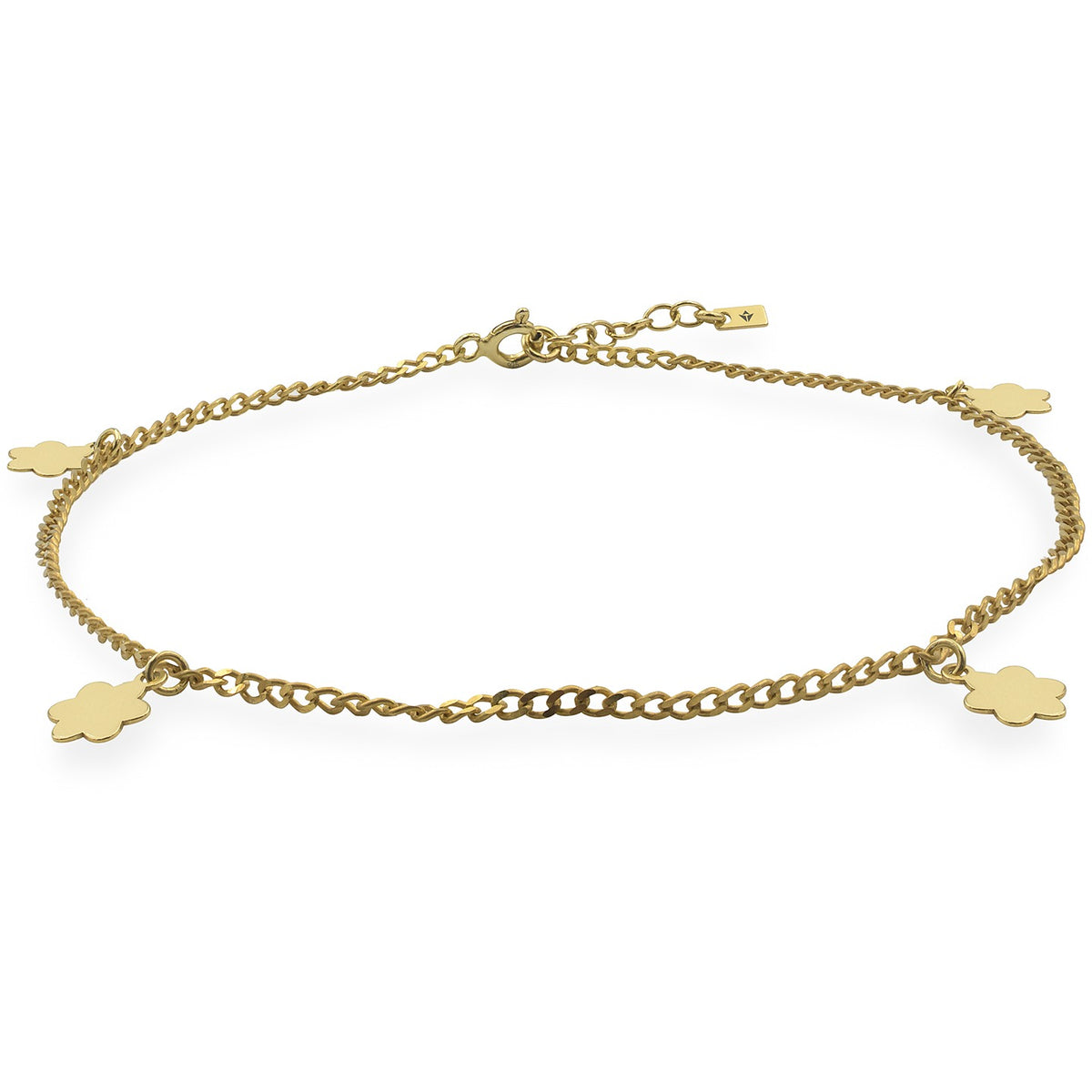 Bratara de picior argint Flower Lady - placata aur galben 18K