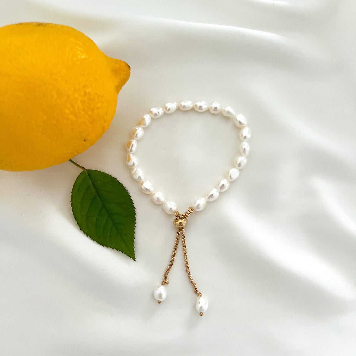 Bratara perle argint Parallel World - placata aur galben 18K