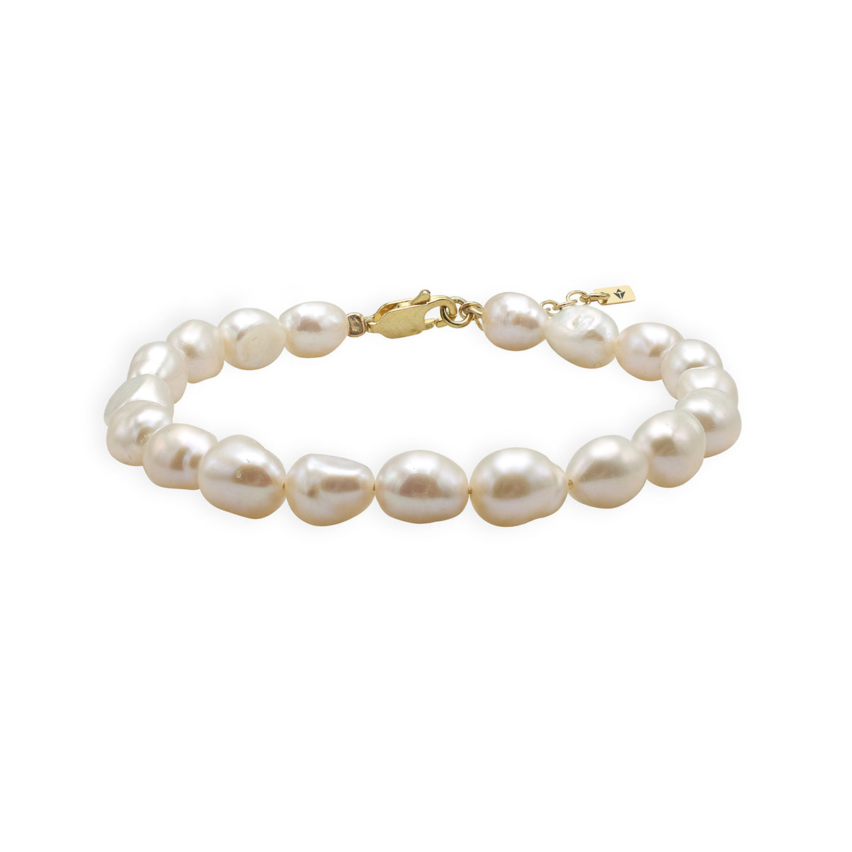 Bratara perle argint Sassy Pearls - placata aur galben 18K