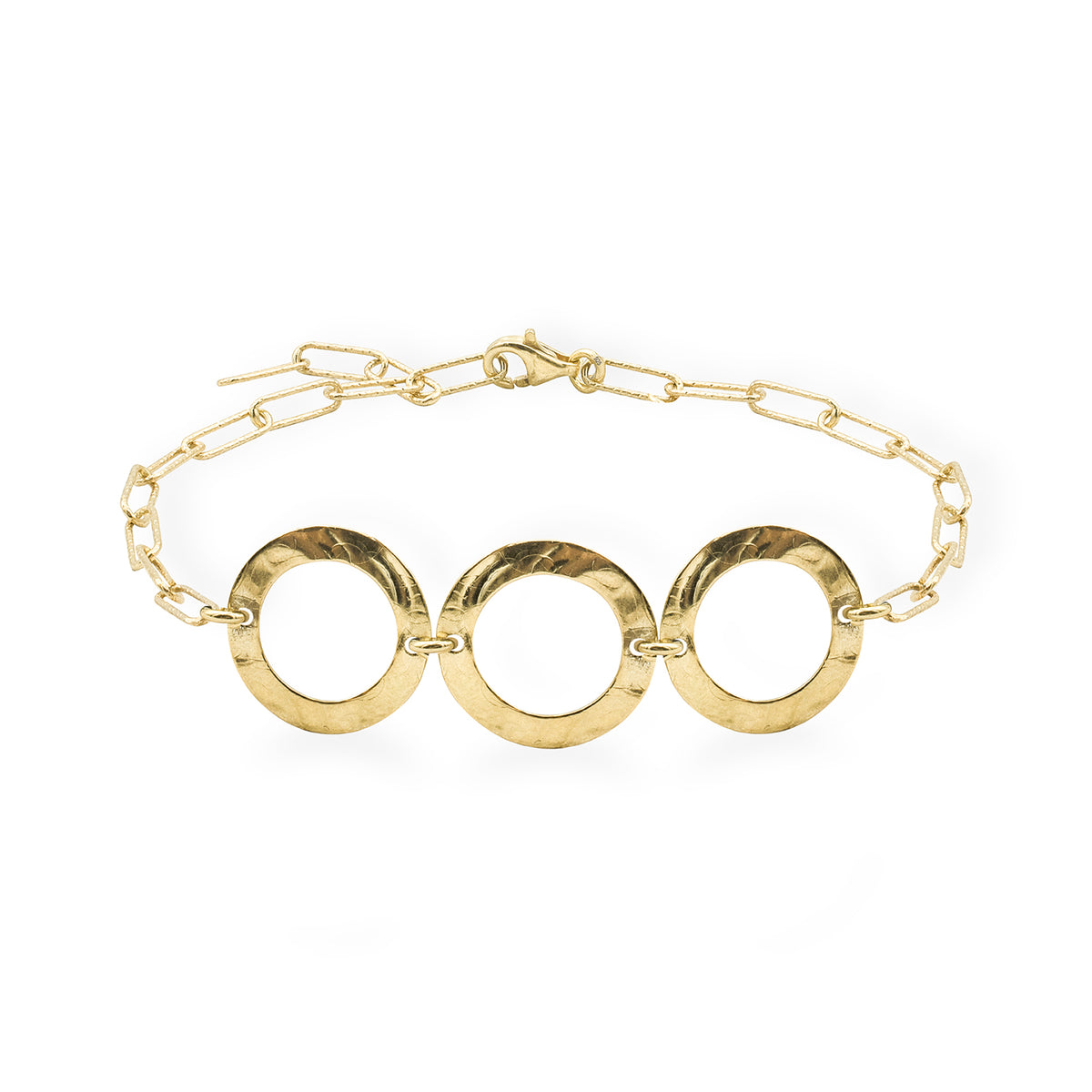 Bratara cu cercuri argint Carousel - placata aur galben 18K
