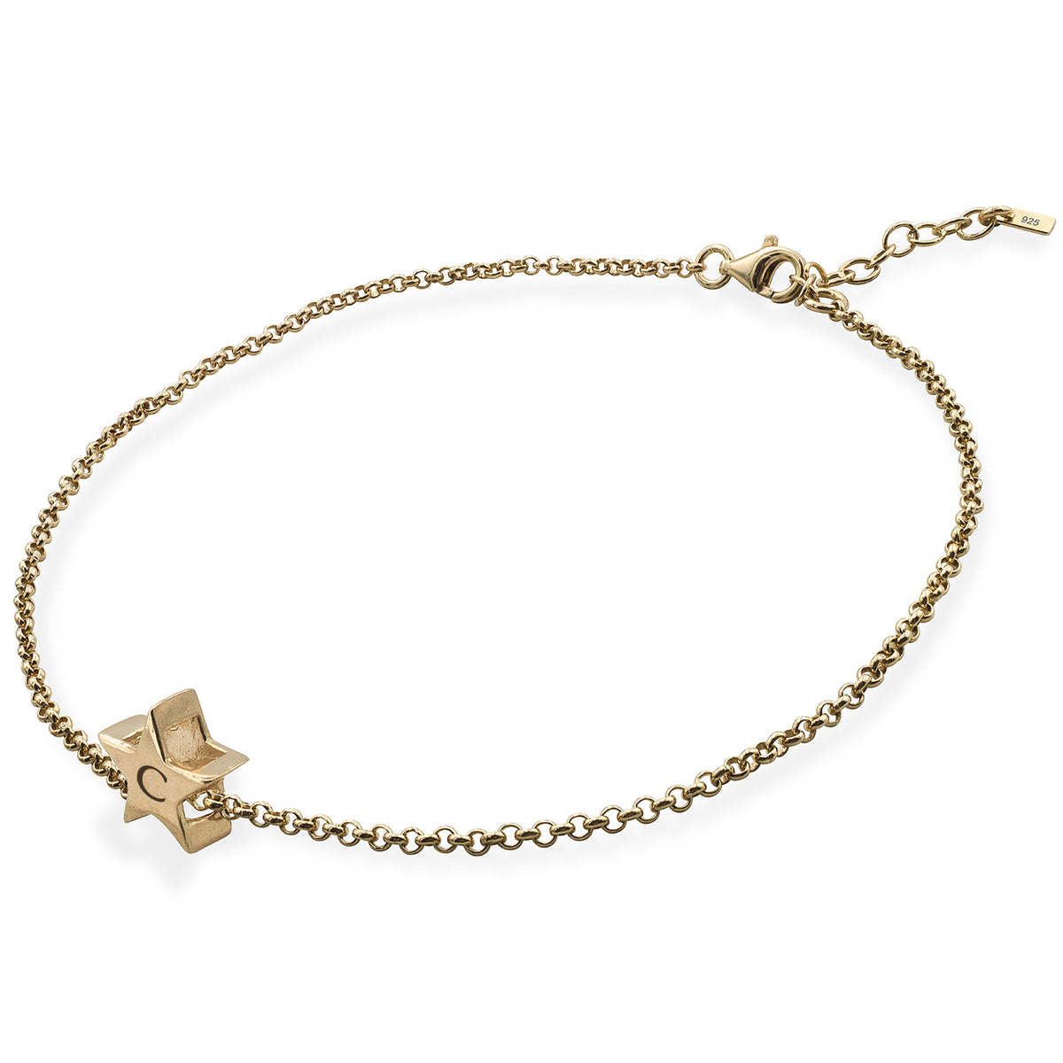 Bratara de picior argint cu stea A Star is Born - placata aur galben 18K